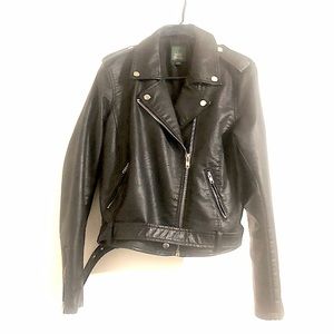 Black Leather Jacket with zipper